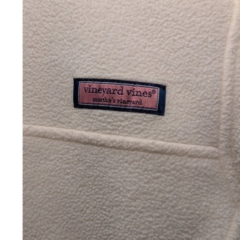 Vineyard Vines Fleece 1/4 Zip Pullover Cream Blue Women's - Size XS/S‎ - Picture 5 of 8